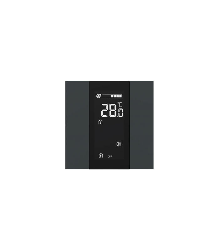 iSwitch+ AQI with LCD - 2 Button Anthracite Matt Plastic