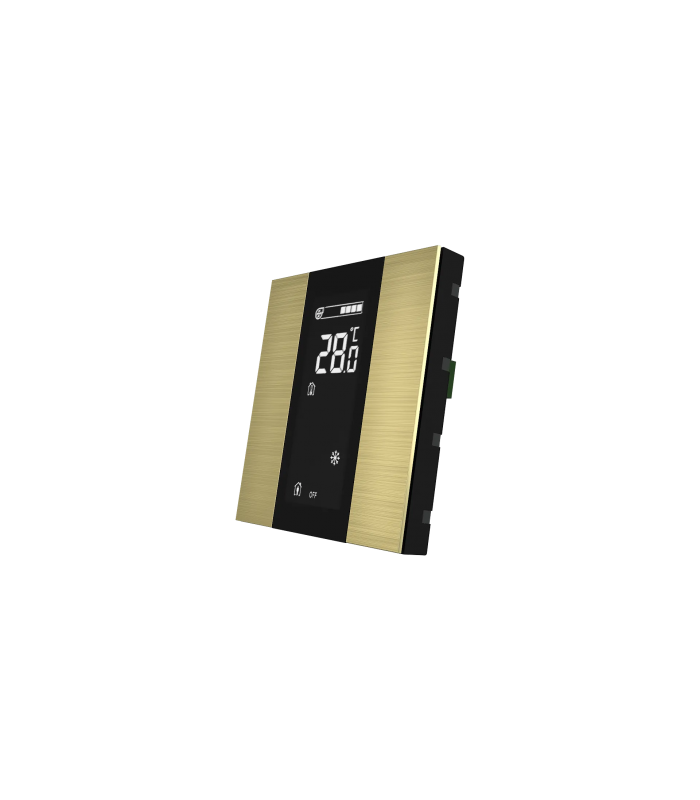 iSwitch+ with LCD - 2 Button Gold Aluminium Eloxal Matt Brushed
