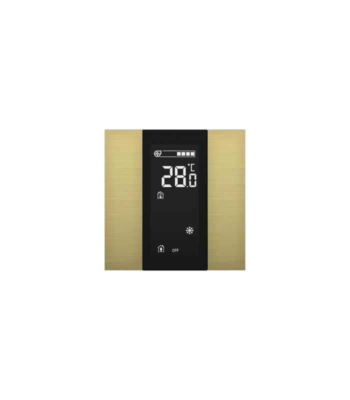 iSwitch+ with LCD - 2 Button Gold Aluminium Eloxal Matt Brushed