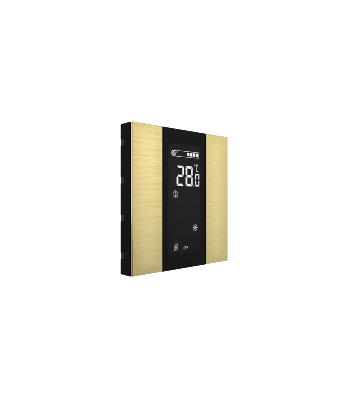 iSwitch+ AQI with LCD - 2 Button Gold Aluminium Eloxal Matt Brushed
