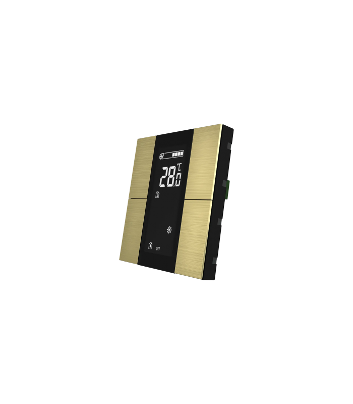 iSwitch+ AQI with LCD - 4 Button Gold Aluminium Eloxal Matt Brushed
