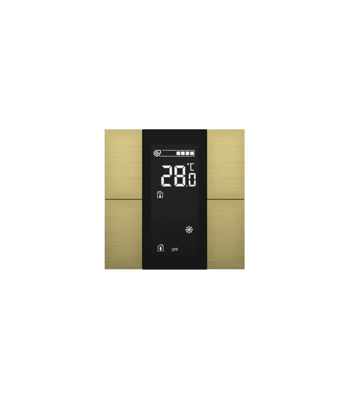 iSwitch+ AQI with LCD - 4 Button Gold Aluminium Eloxal Matt Brushed