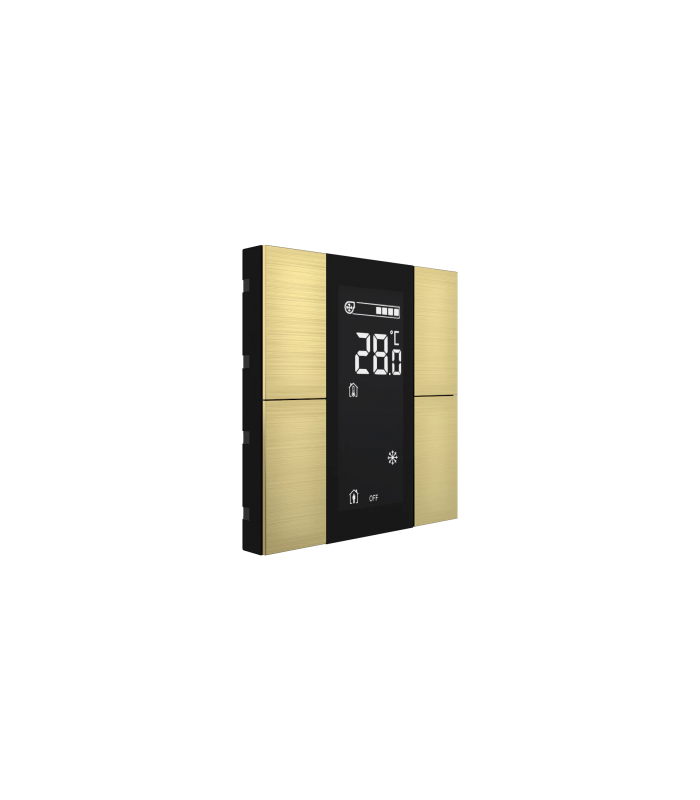 iSwitch+ AQI with LCD - 4 Button Gold Aluminium Eloxal Matt Brushed