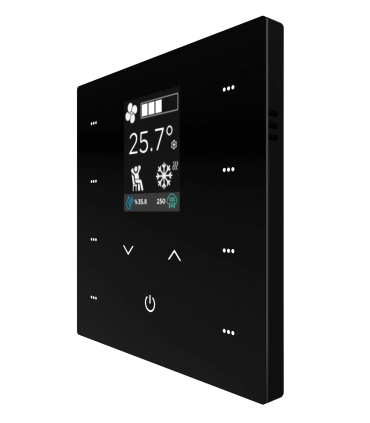 iX2 2" KNX Touch Panel 2-4-8 Button, Black w/ LCD