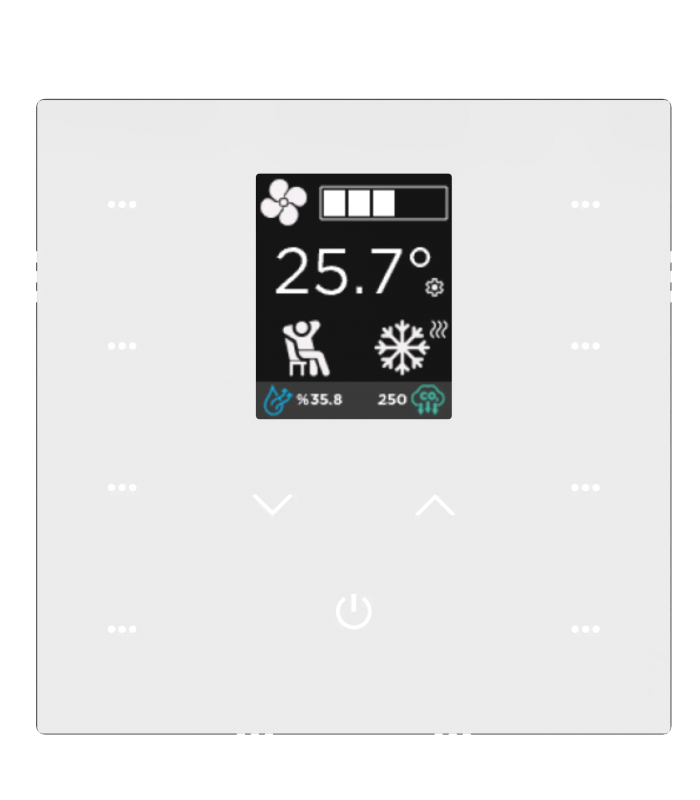 iX2 2" KNX Touch Panel 2-4-8 Button, White w/ LCD+AQI