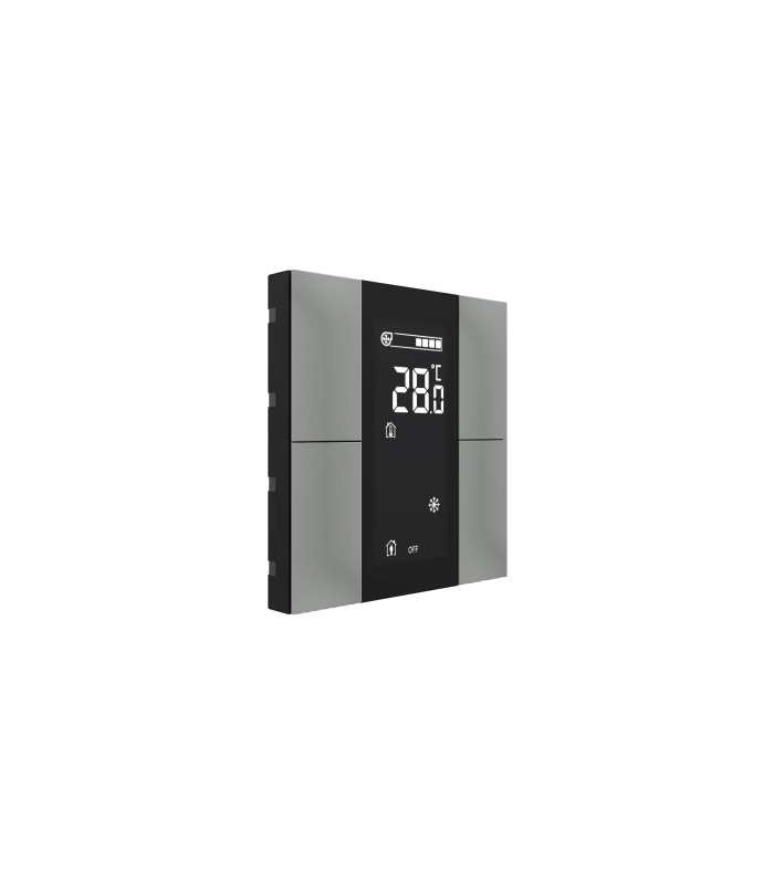 iSwitch+ AQI with LCD - 4 Button Metalic Gray Plastic