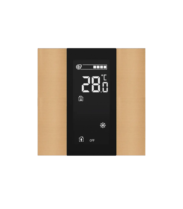 iSwitch+ with LCD - 2 Button Rose Gold Aluminium Matt Brushed