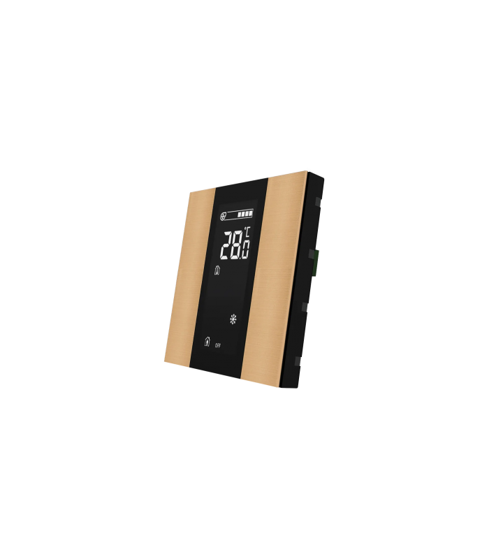 iSwitch+ AQI with LCD - 2 Button Rose Gold Aluminium Matt Brushed