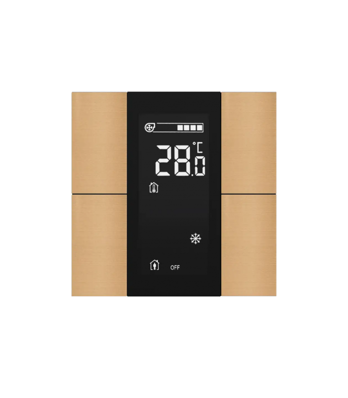 iSwitch+ AQI with LCD - 4 Button Rose Gold Aluminium Matt Brushed