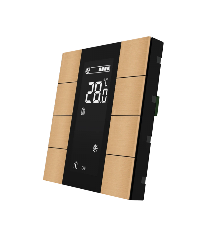 iSwitch+ AQI with LCD - 8 Button Rose Gold Aluminium Matt Brushed