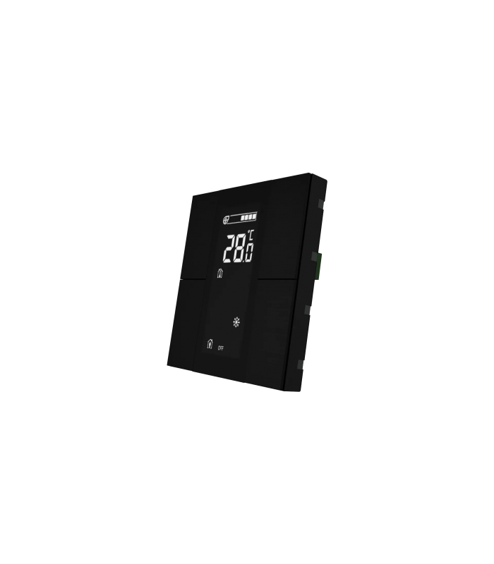 iSwitch+ AQI with LCD - 4 Button Black Aluminium Eloxal Matt Brushed