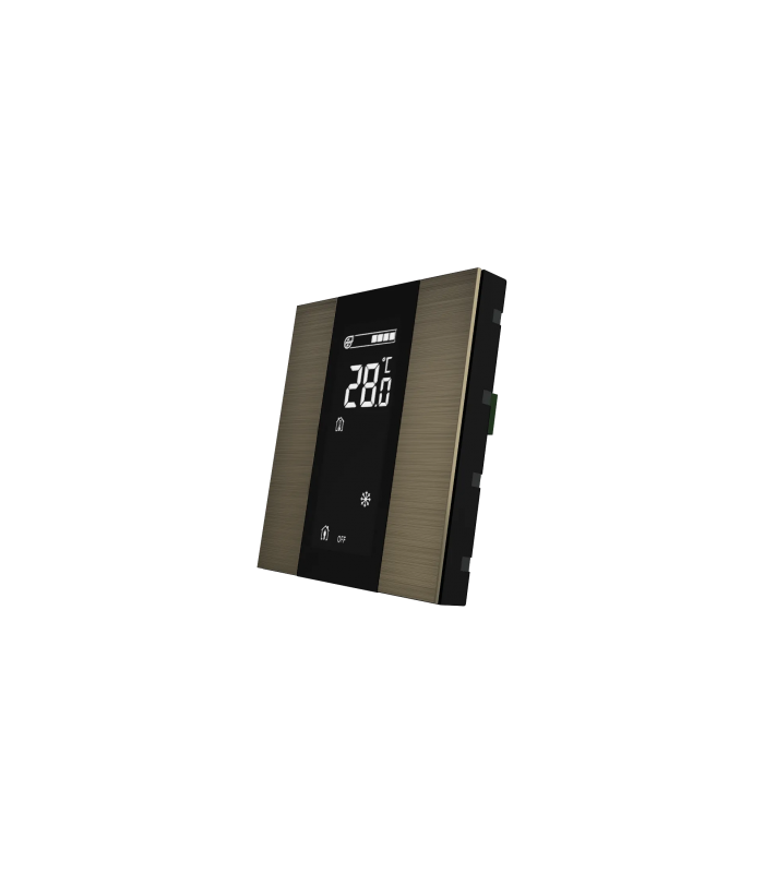 iSwitch+ AQI with LCD - 2 Button Bronze Aluminium Eloxal Matt Brushed