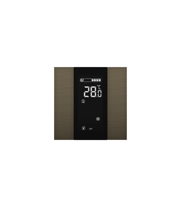 iSwitch+ AQI with LCD - 2 Button Bronze Aluminium Eloxal Matt Brushed