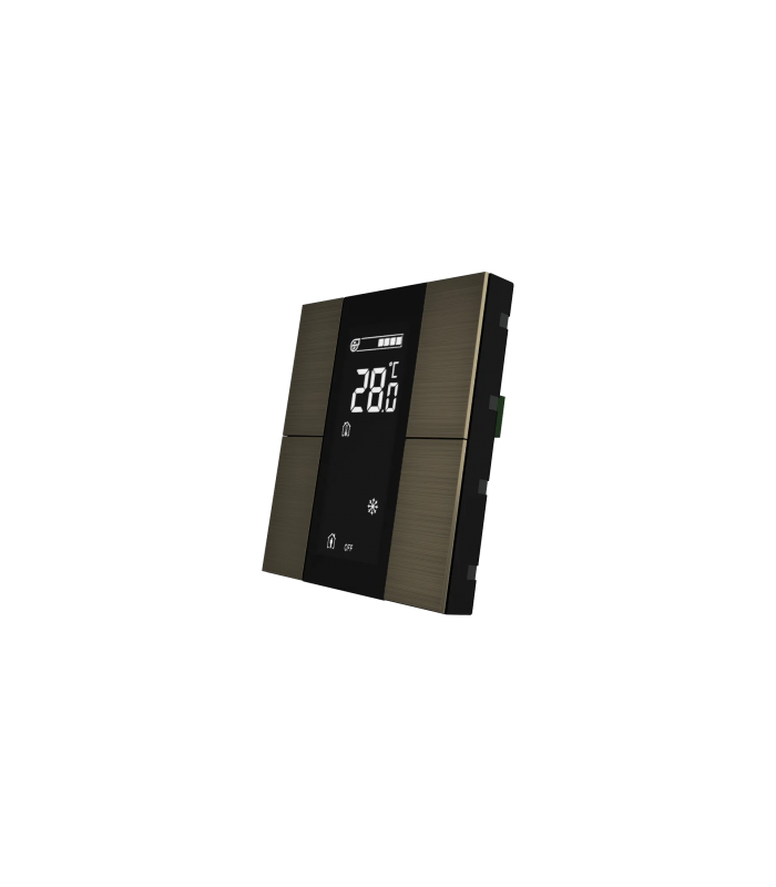 iSwitch+ AQI with LCD - 4 Button Bronze Aluminium Eloxal Matt Brushed