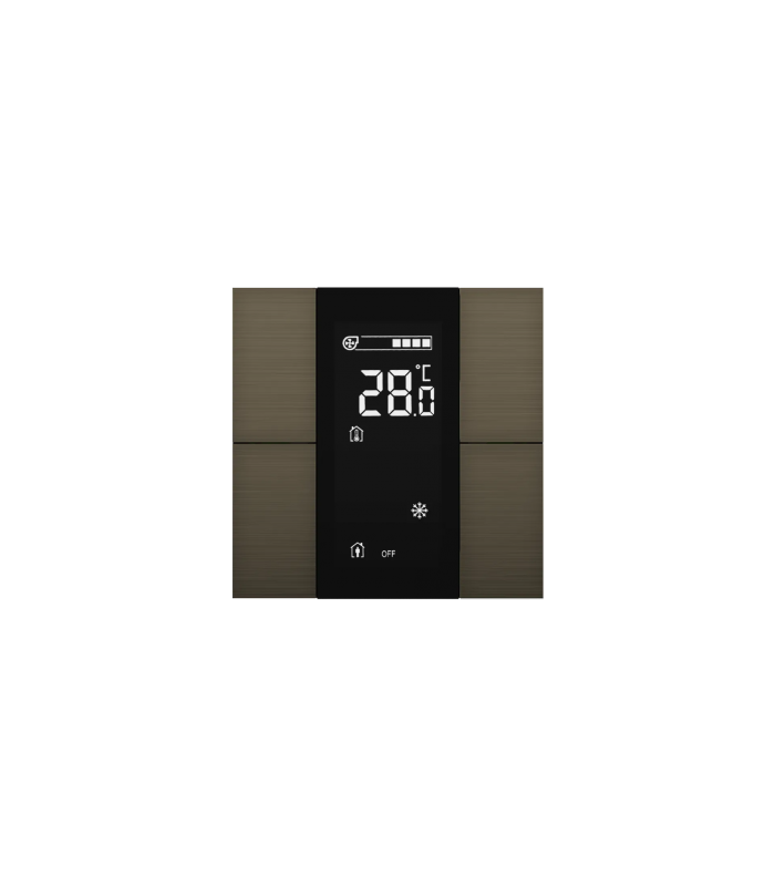 iSwitch+ AQI with LCD - 4 Button Bronze Aluminium Eloxal Matt Brushed