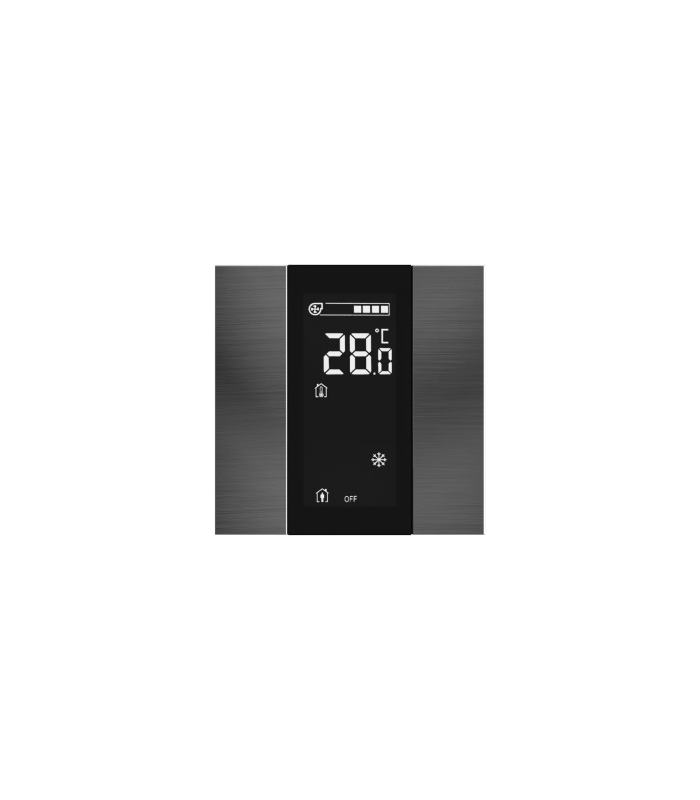 iSwitch+ AQI with LCD - 2 Button Natural Stainless Steel