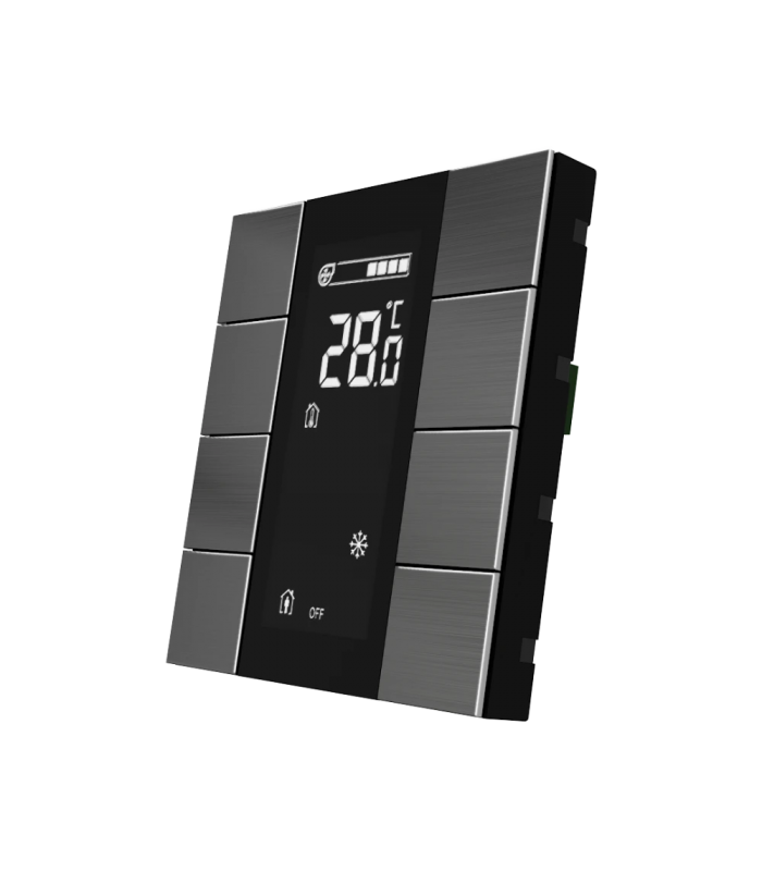 iSwitch+ AQI with LCD - 8 Button Natural Stainless Steel