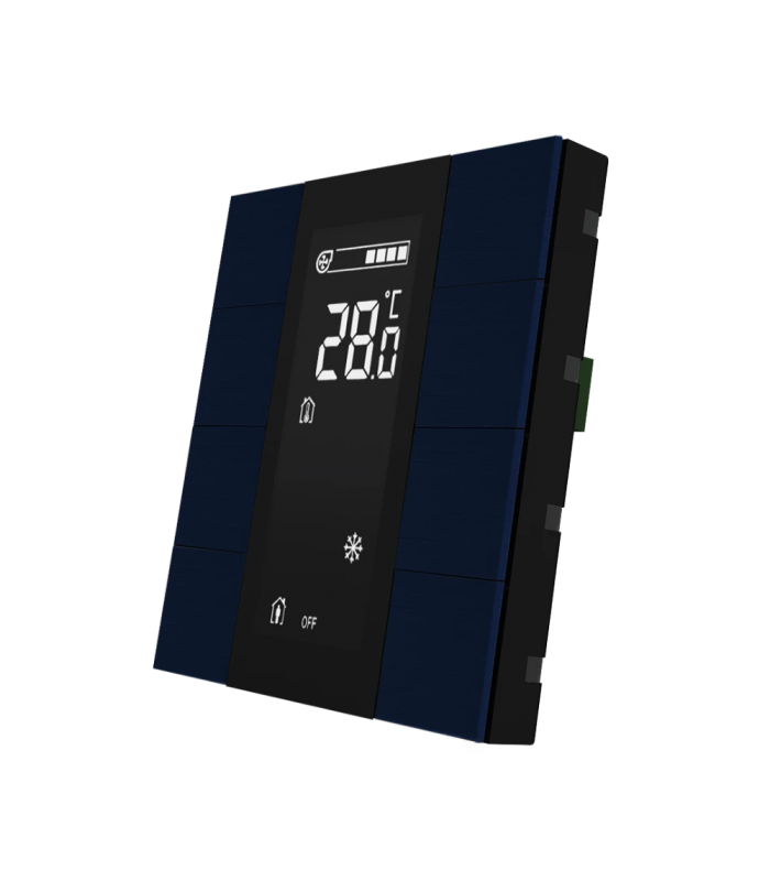 iSwitch+ with LCD - 8 Button Midnight Blue Aluminium Matt Brushed