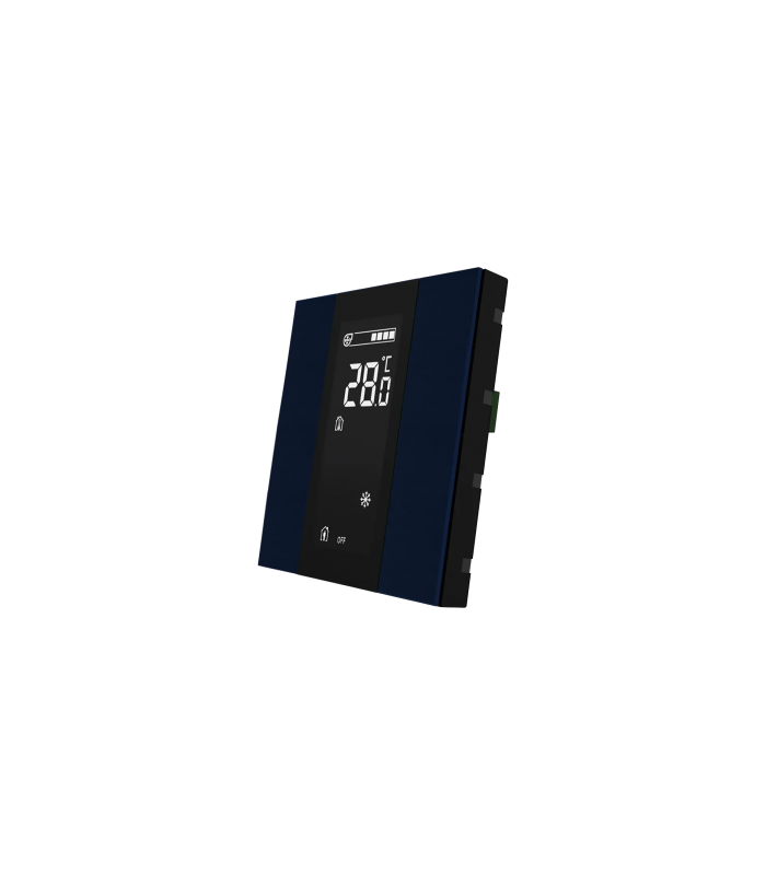 iSwitch+ AQI with LCD - 2 Button Midnight Blue Aluminium Matt Brushed