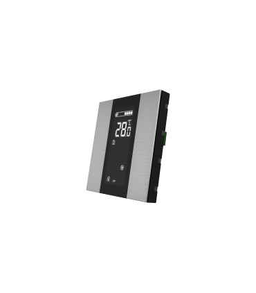 iSwitch+ AQI with LCD - 2 Button Natural Aluminium Eloxal Matt Brushed