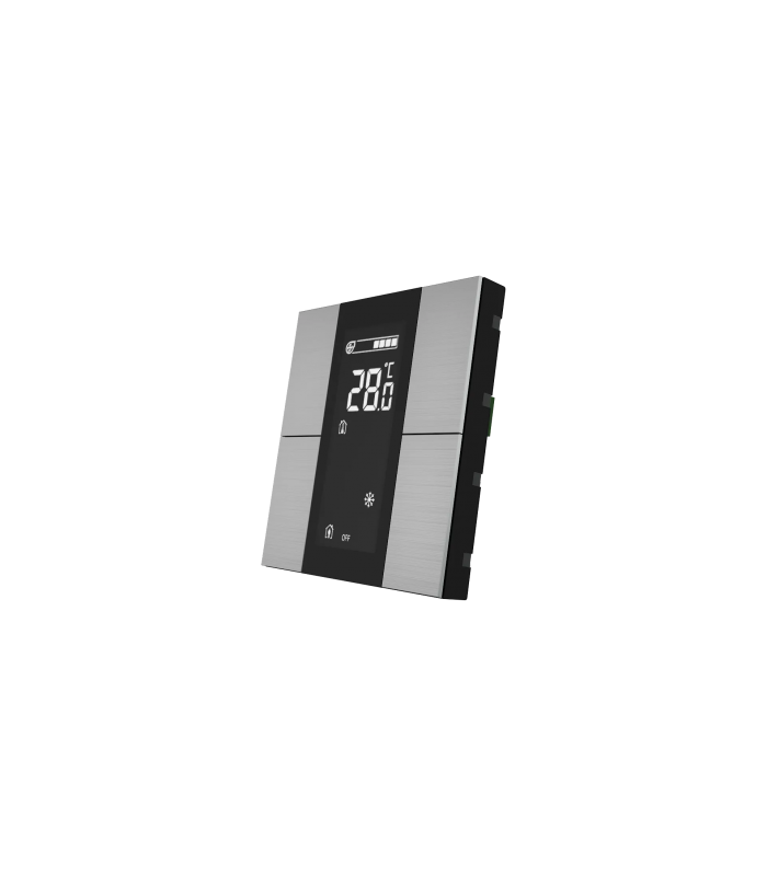 iSwitch+ AQI with LCD - 4 Button Natural Aluminium Eloxal Matt Brushed