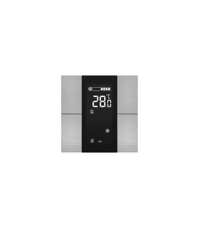 iSwitch+ AQI with LCD - 4 Button Natural Aluminium Eloxal Matt Brushed