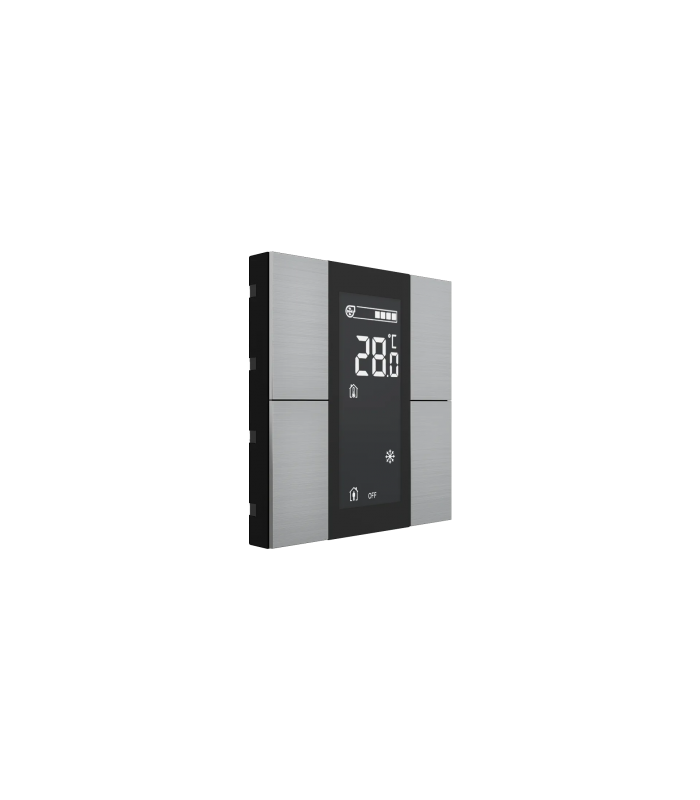 iSwitch+ AQI with LCD - 4 Button Natural Aluminium Eloxal Matt Brushed