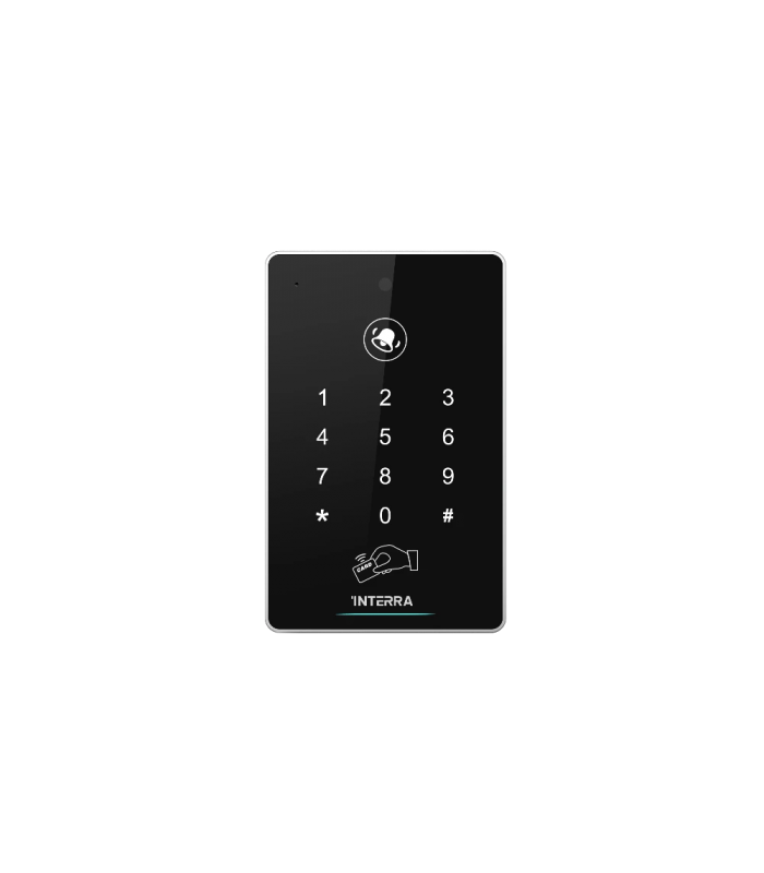 Black Access Controller w/ Card Reader, Password Keypad and Touch Ring Button