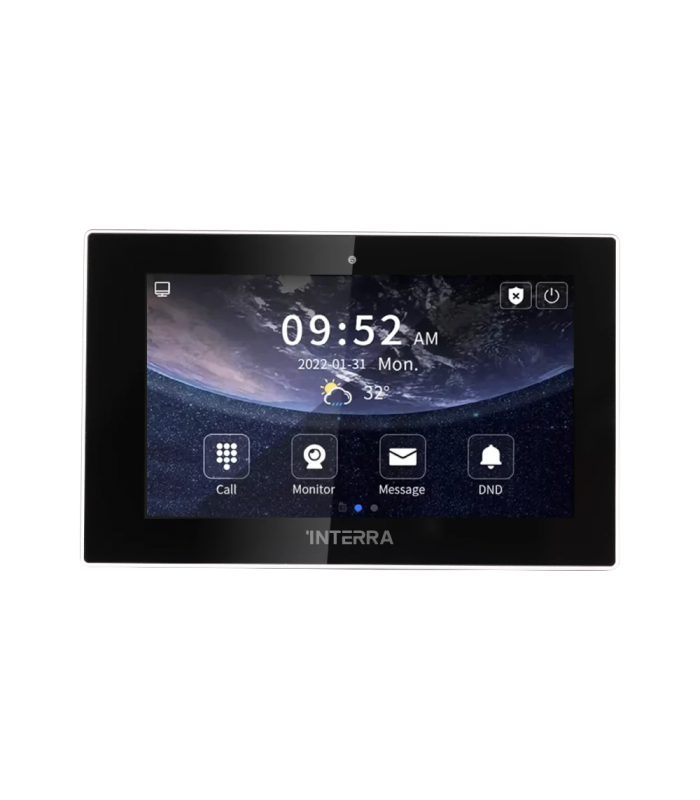 7″ Black Linux Indoor Monitor w/ 12V DC / POE