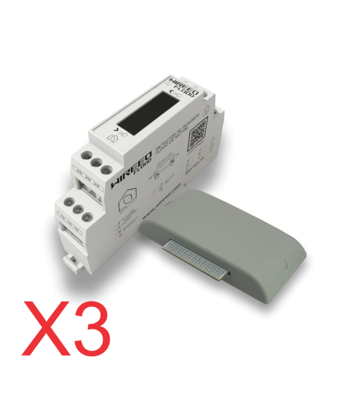 PACHET PRACTIC X3 Detector Inundatie cu sonda aparentă WFD2_W_KIT Wireeo Flood
