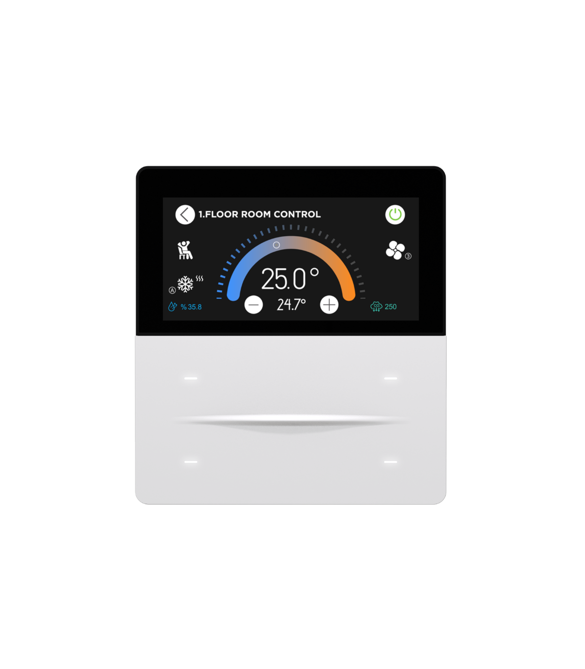 iXm 3’’ KNX Touch Panel 4 Button PureLine White w/ LCD