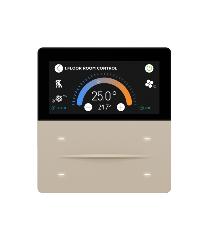 iXm 3’’ KNX Touch Panel 4 Button Softtouch Cold Beige w/ LCD