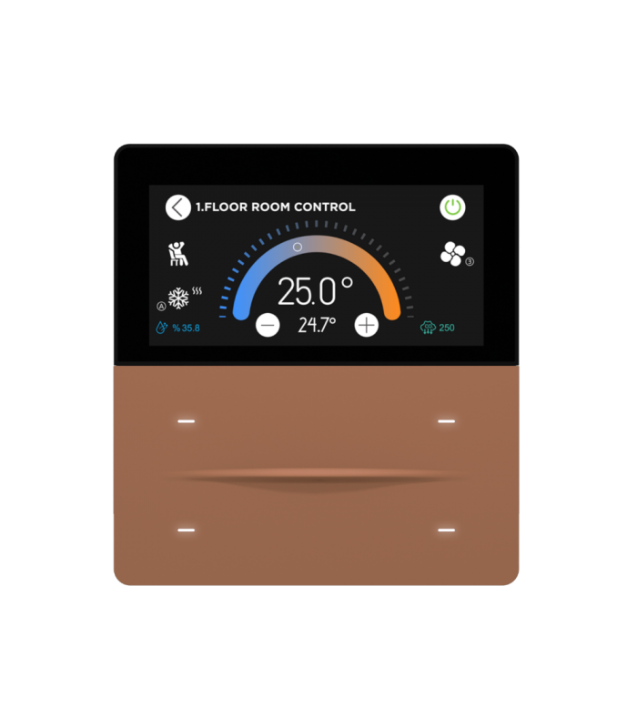 iXm 3’’ KNX Touch Panel 4 Button Softtouch Mocha w/ LCD