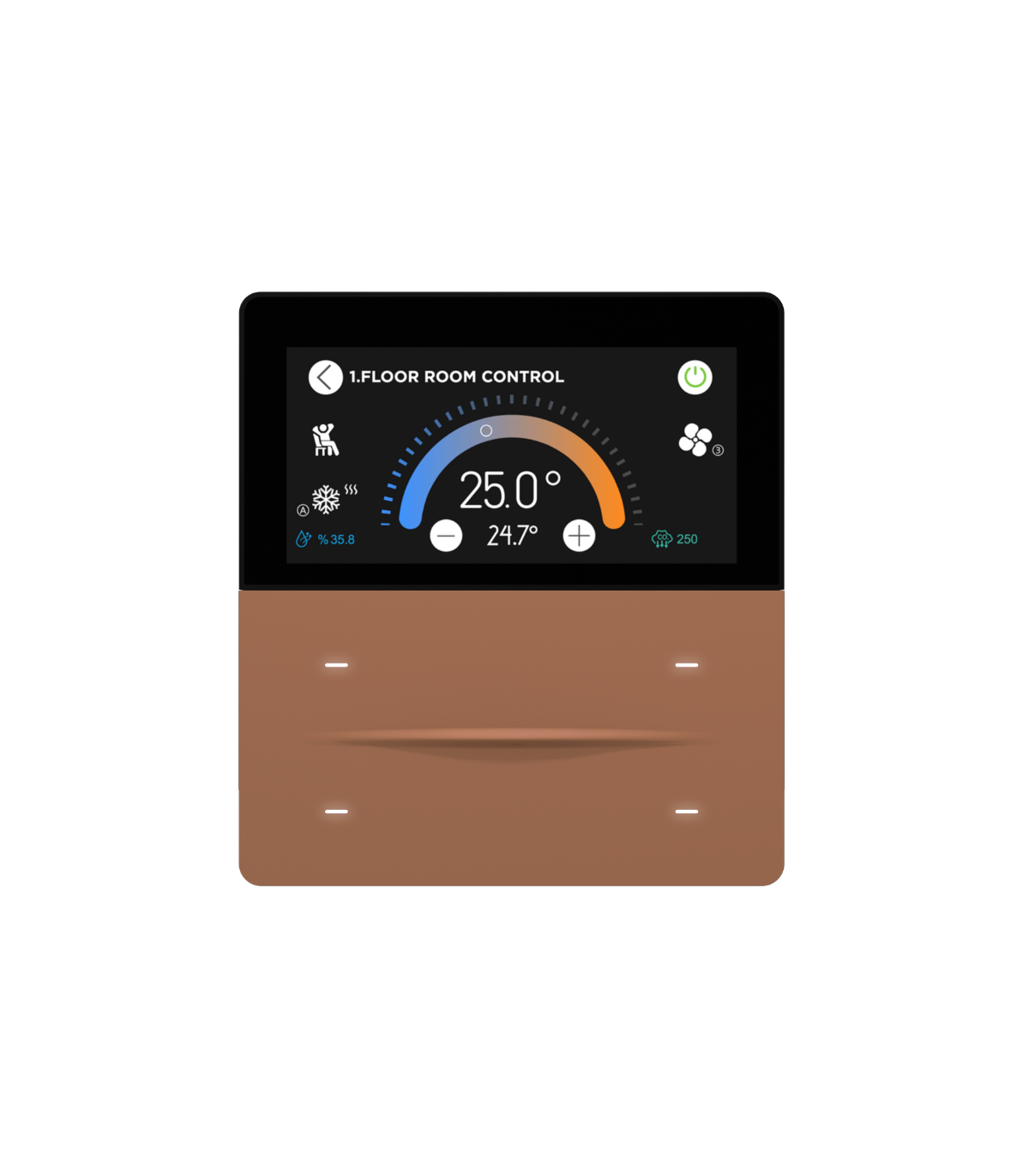 iXm 3’’ KNX Touch Panel 4 Button Softtouch Mocha w/ LCD