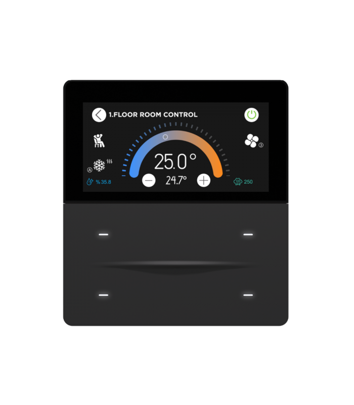 iXm 3’’ KNX Touch Panel 4 Button Softtouch Anthracite w/ LCD