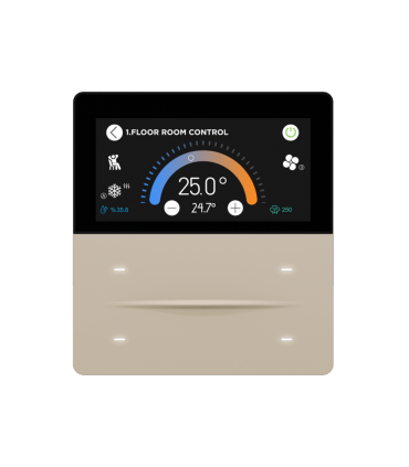 iXm 3’’ KNX Touch Panel 4 Button Softtouch Cold Beige w/ LCD + AQI