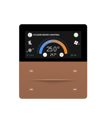 iXm 3’’ KNX Touch Panel 4 Button Softtouch Mocha w/ LCD + AQI