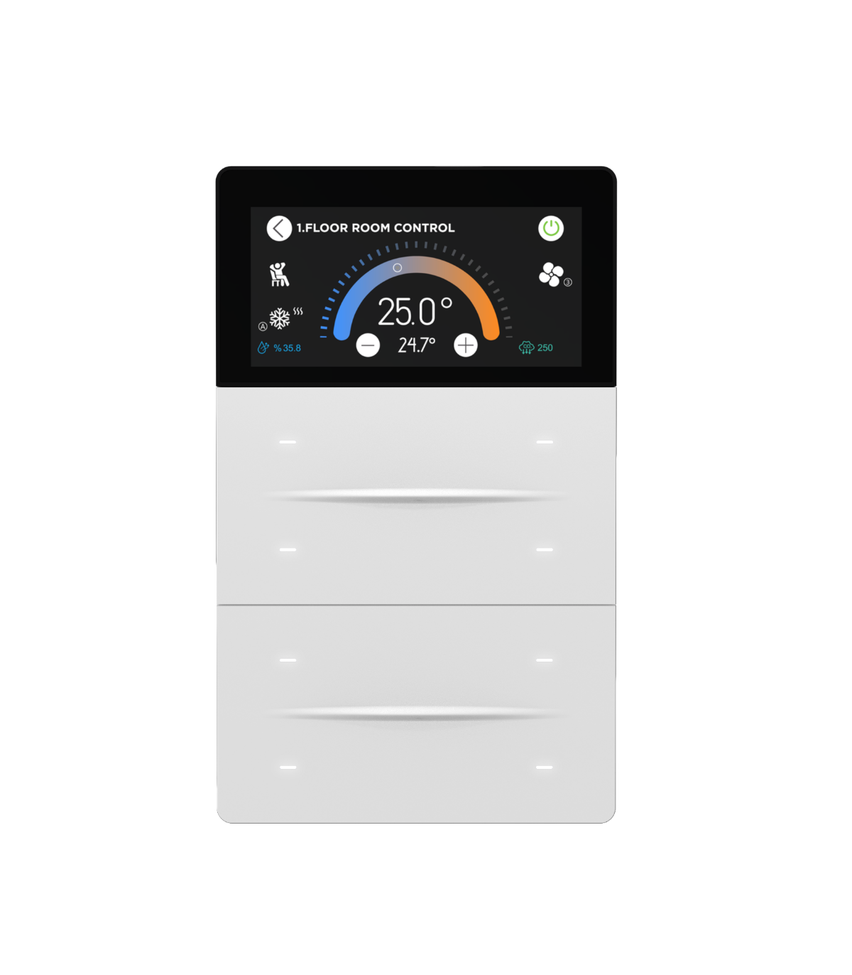 iXm 3’’ KNX Touch Panel 8 Button PureLine White w/ LCD