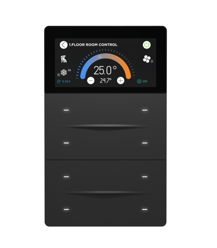 iXm 3’’ KNX Touch Panel 8 Button Softtouch Anthracite w/ LCD
