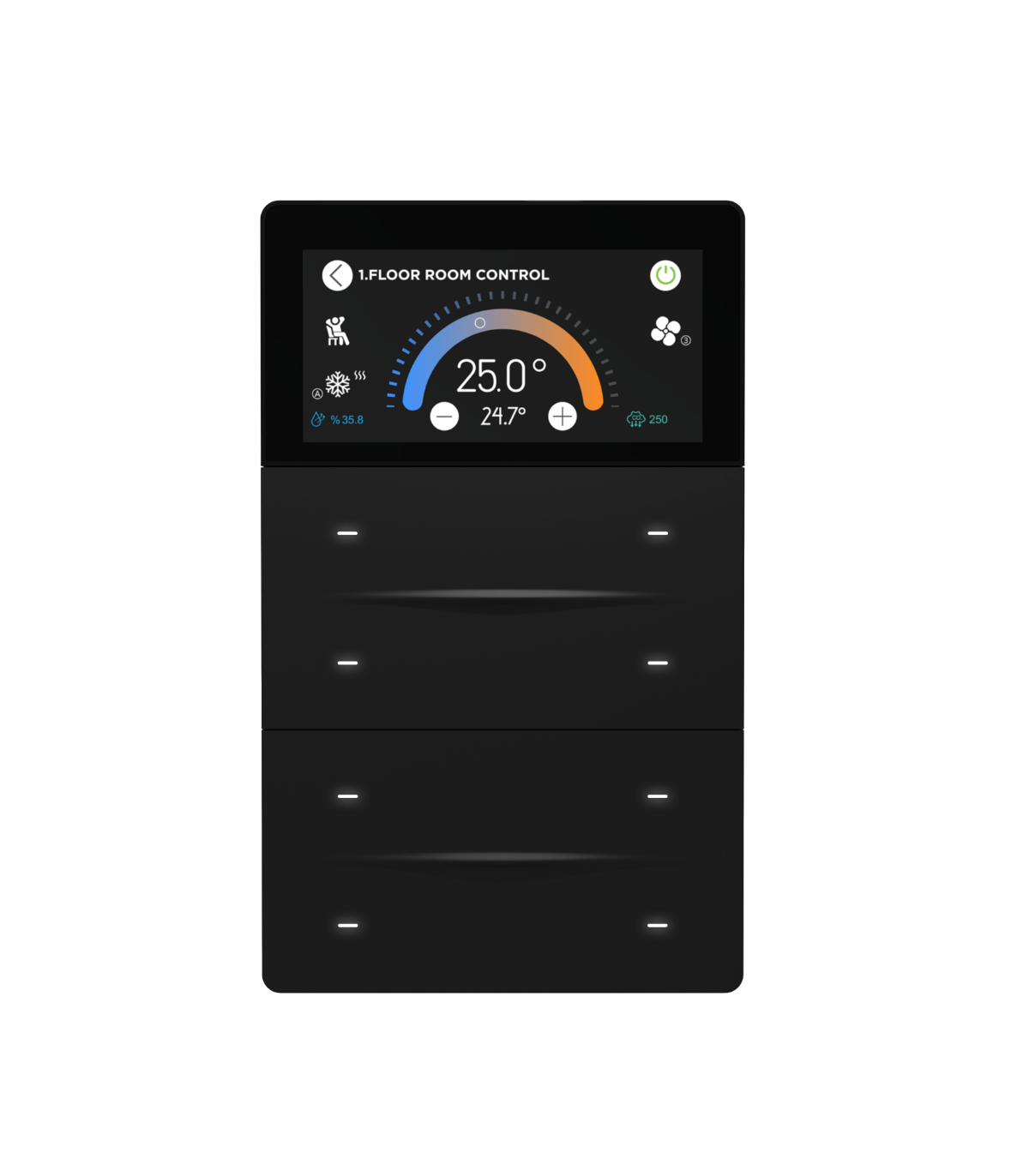 iXm 3’’ KNX Touch Panel 8 Button Softtouch Black w/ LCD