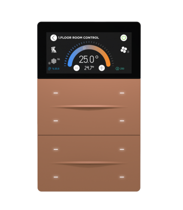 iXm 3’’ KNX Touch Panel 8 Button Softtouch Mocha w/ LCD + AQI