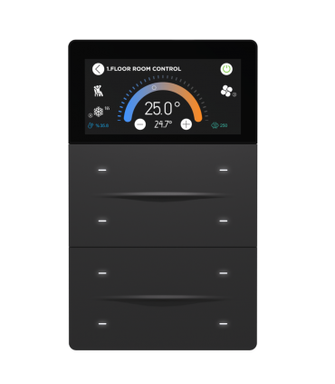 iXm 3’’ KNX Touch Panel 8 Button Softtouch Anthracite w/ LCD + AQI
