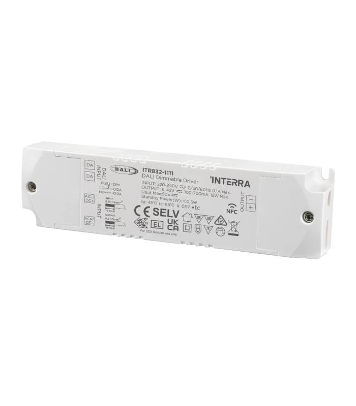 12W NFC Programmable DALI-2 DT6 Constant Current LED Driver (100 - 700 mA)