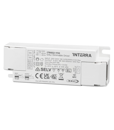 10W NFC Programmable DALI-2 DT6 Constant Current LED Driver (100 - 500 mA)