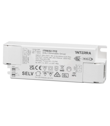 25W NFC Programmable DALI-2 DT6 Constant Current LED Driver (250 - 700 mA)