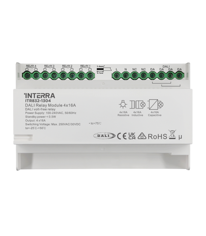 Interra 4-Channel DALI-2 Relay Module 4x16A