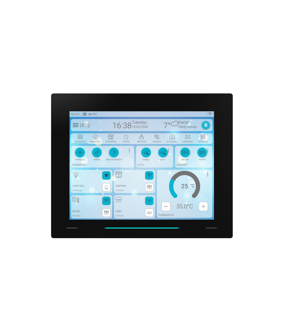 Interra iX15 – 15” Screen Control Panel KNX- Black
