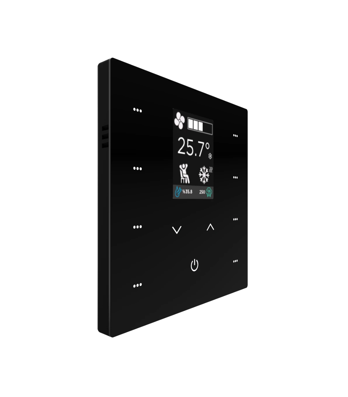 iX2 KNX Secure Touch Panel 2-4-8 Buton, Blk w/LCD +AQI