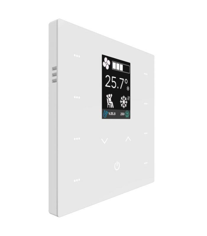 iX2 KNX Secure Touch Panel 2-4-8 Buton, White w/LCD + AQI