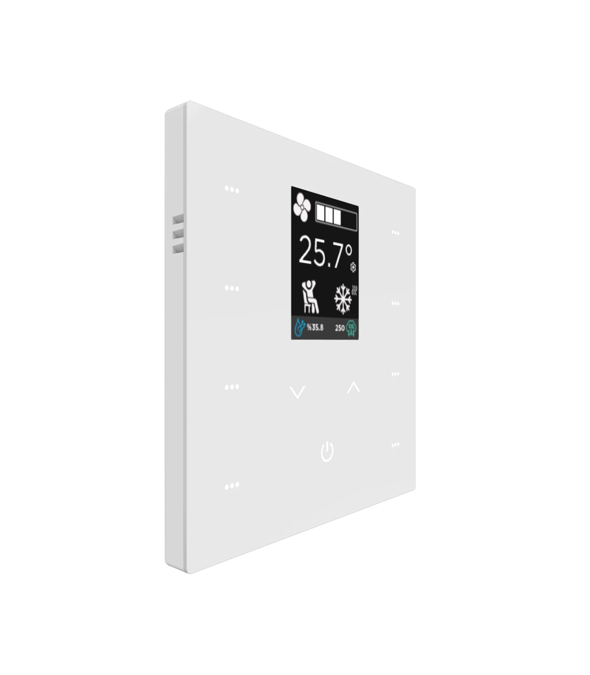 iX2 KNX Secure Touch Panel 2-4-8 Buton, White w/LCD + AQI